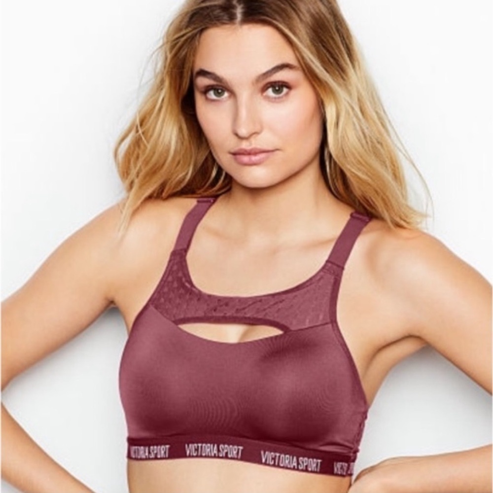 Victoria’s Secret Sport bra maroon burgundy size 34DD running training cross fit